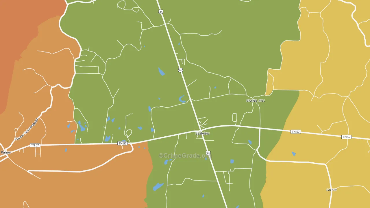 Eastview, TN Map of Assault Rates