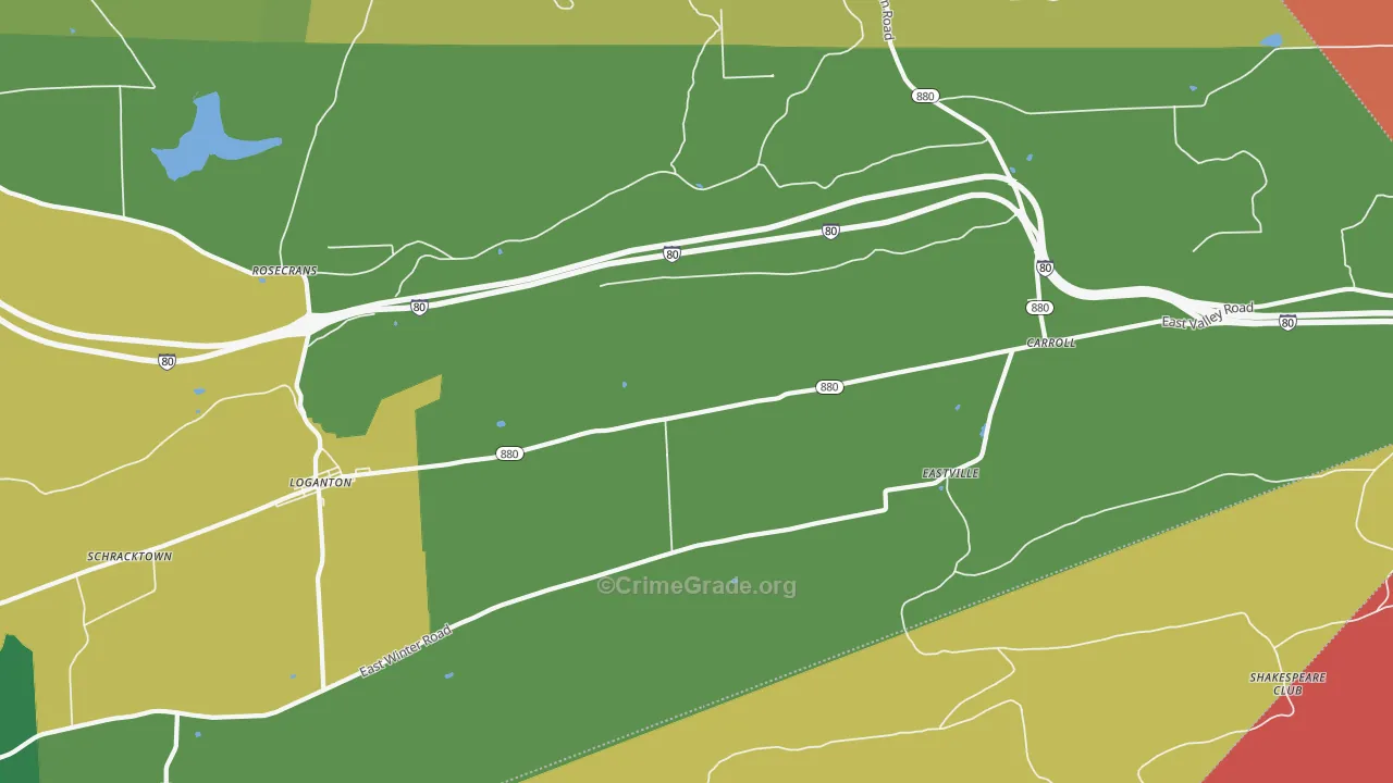 Eastville, PA Map of Assault Rates