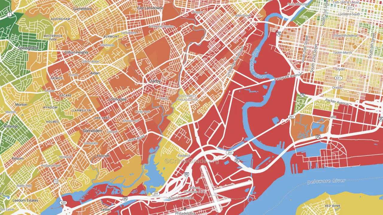 Eastwick, Philadelphia, PA Map of Assault Rates