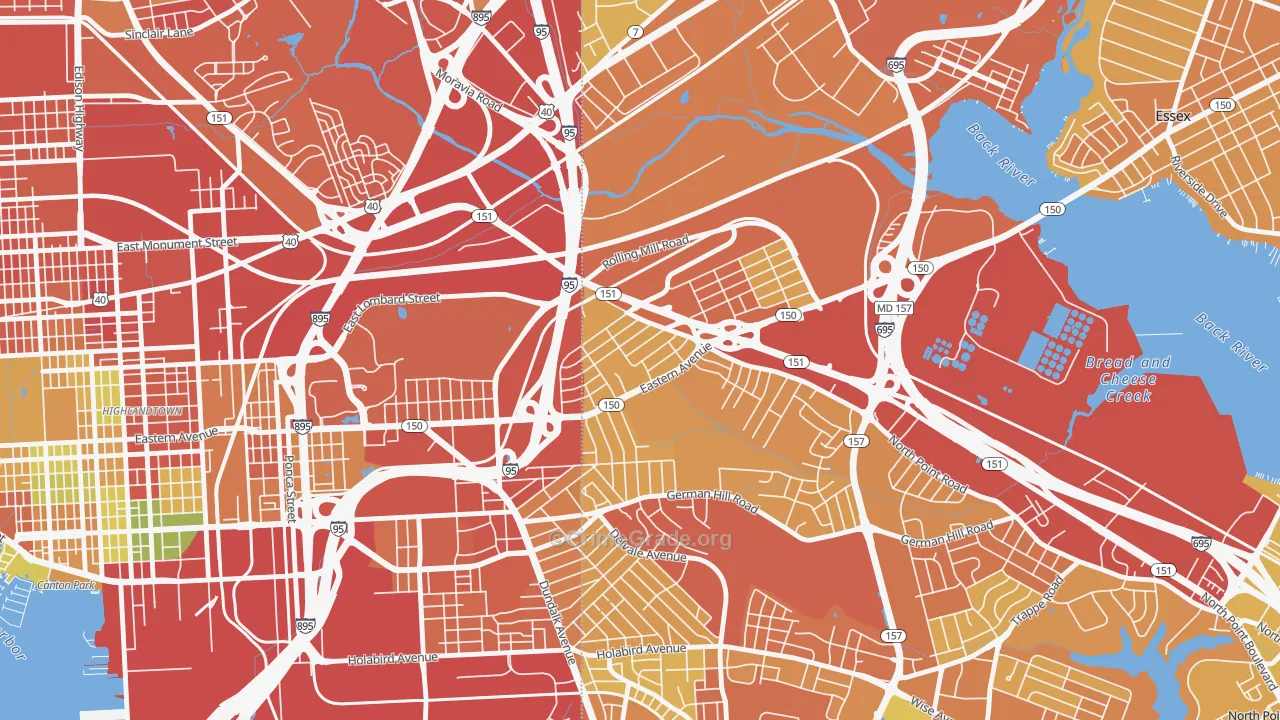 Eastwood, Dundalk, MD Map of Assault Rates