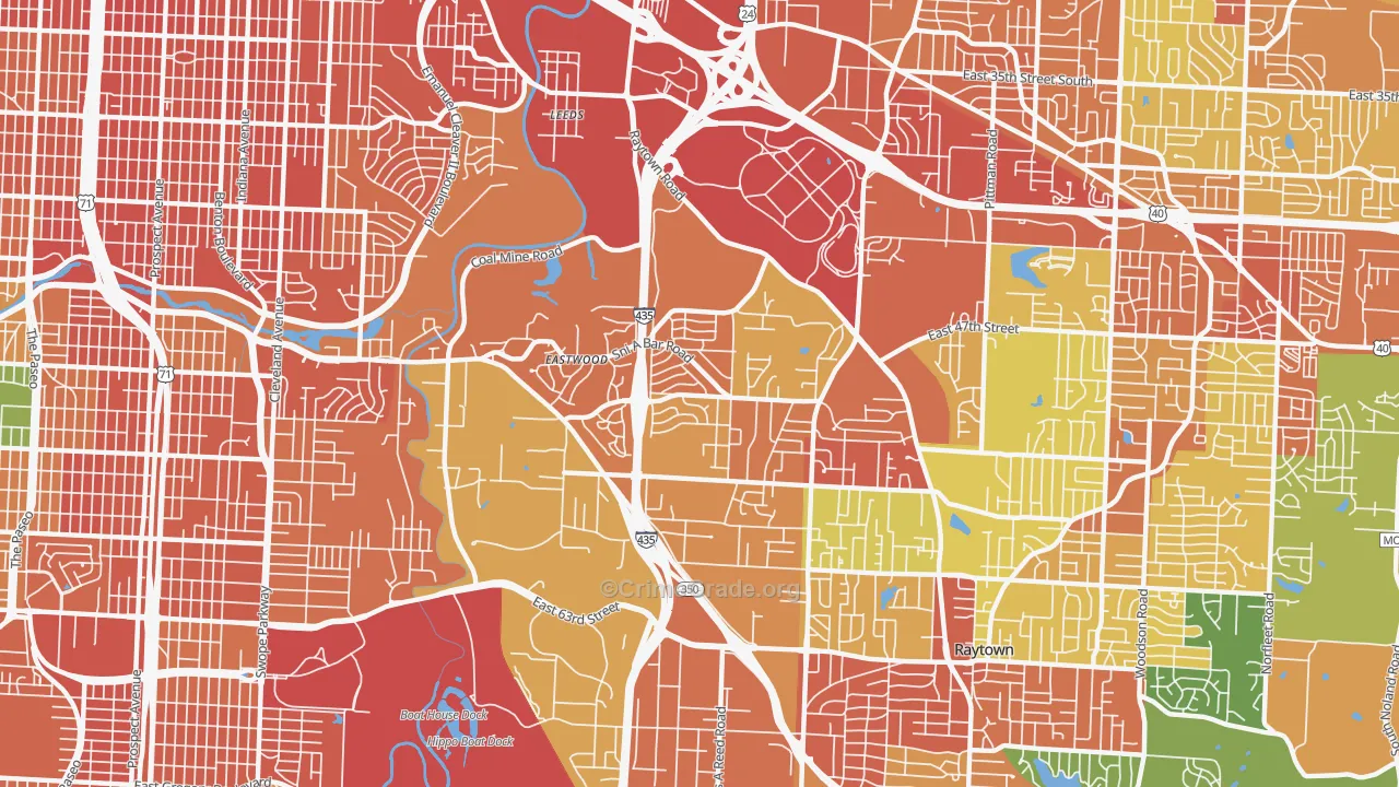 Eastwood Hills, Kansas City, MO Map of Assault Rates