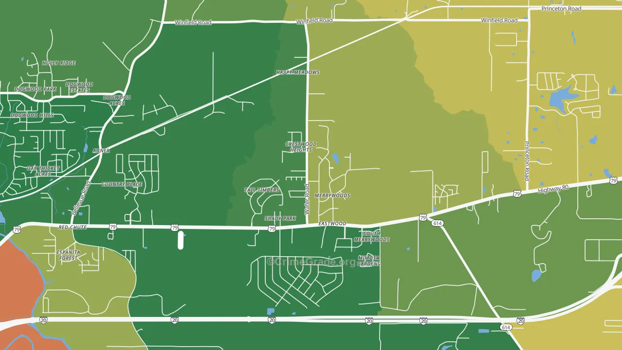 Eastwood, LA Map of Assault Rates