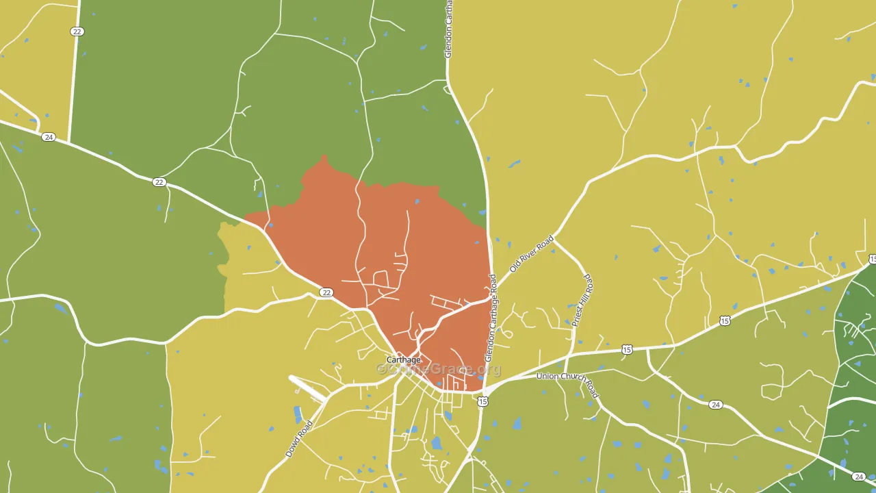 Eastwood, NC Map of Assault Rates