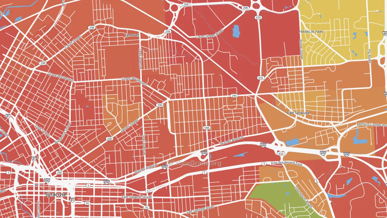 Eastwood, Syracuse, NY Map of Assault Rates