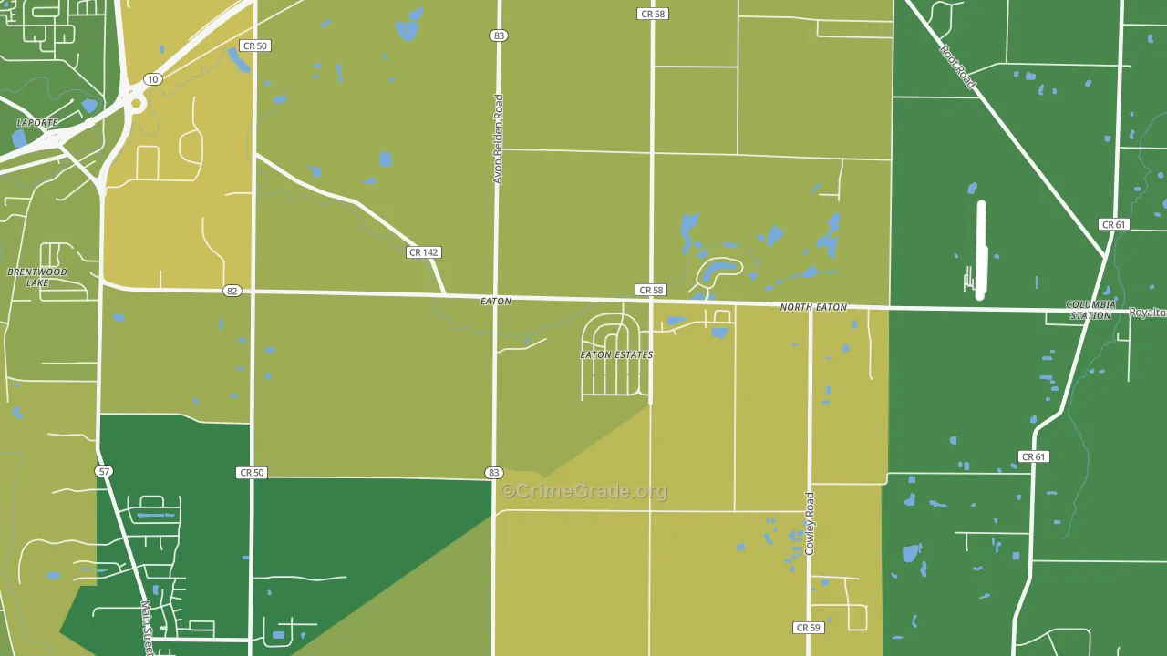 Eaton Estates, OH Map of Assault Rates