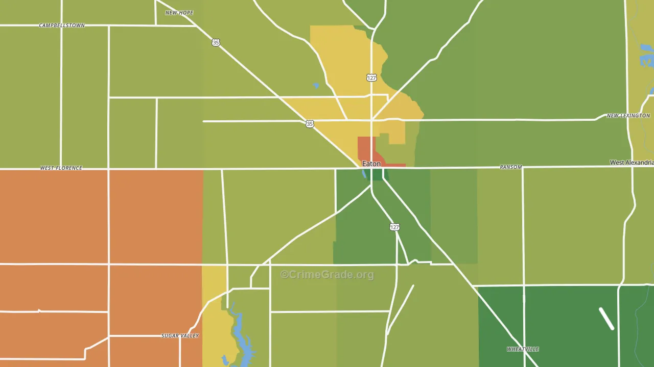 Eaton, OH Map of Assault Rates