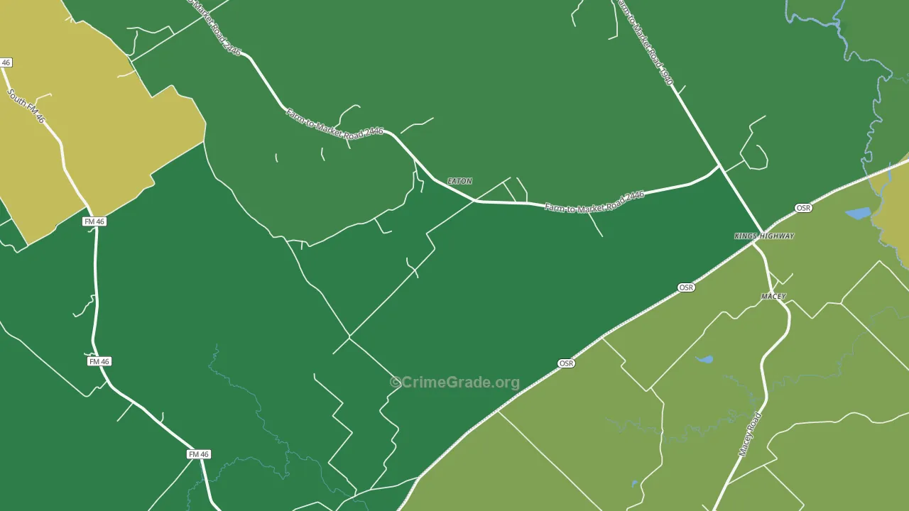 Eaton, TX Map of Assault Rates