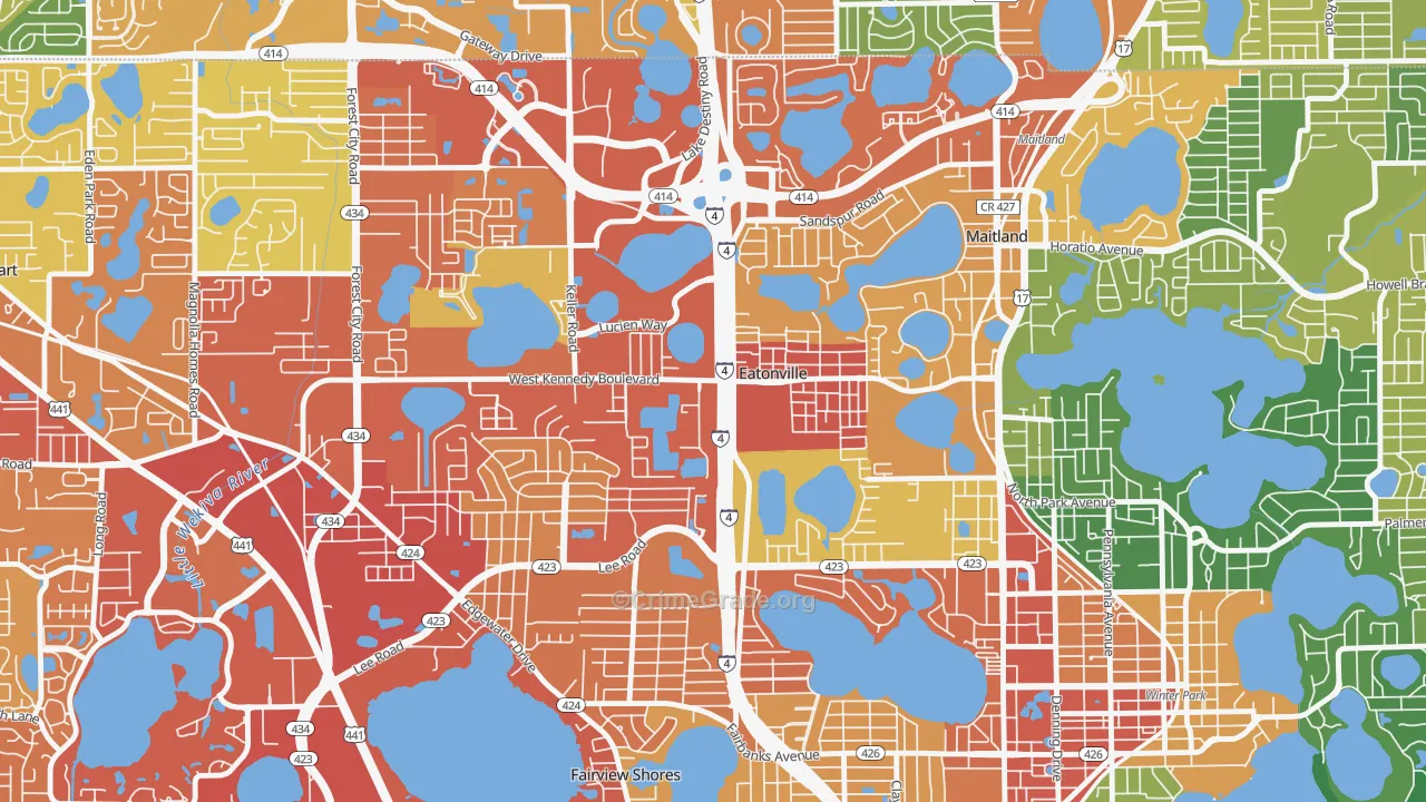 Eatonville, FL Map of Assault Rates