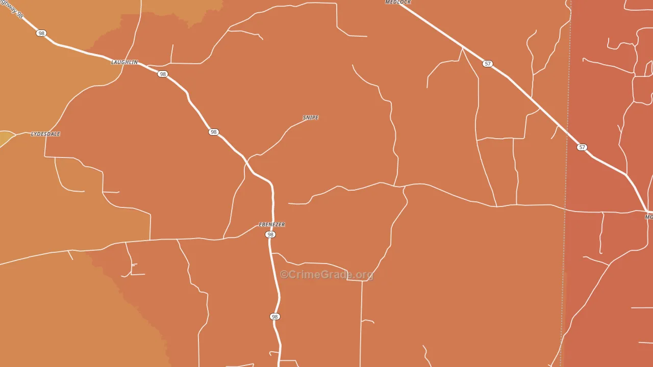 Ebenezer, AR Map of Assault Rates