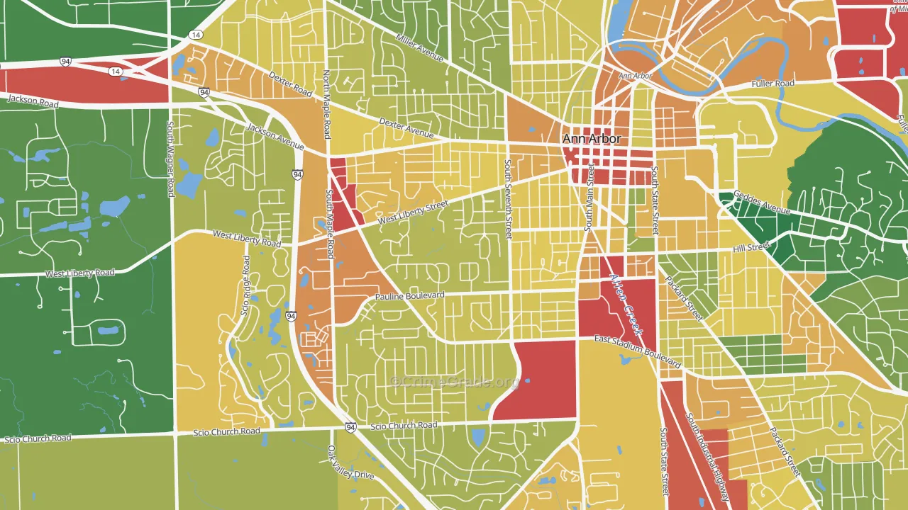 Eberwhite, Ann Arbor, MI Map of Assault Rates