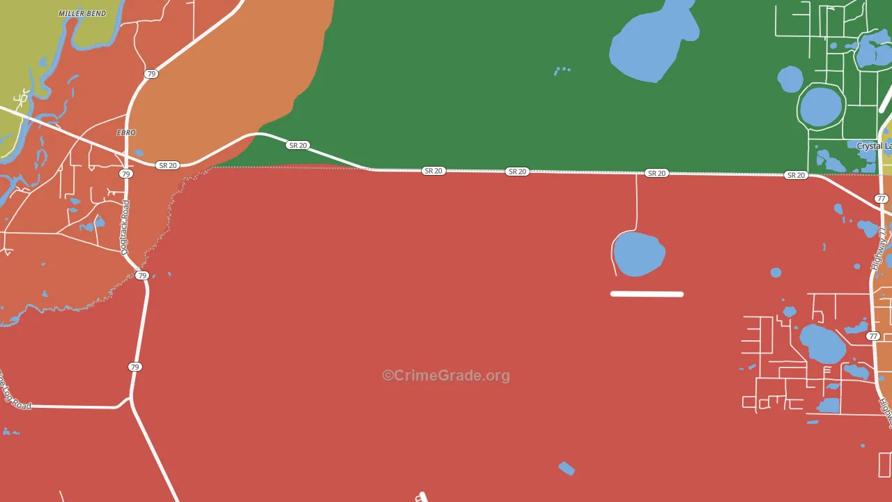 Ebro, FL Map of Assault Rates