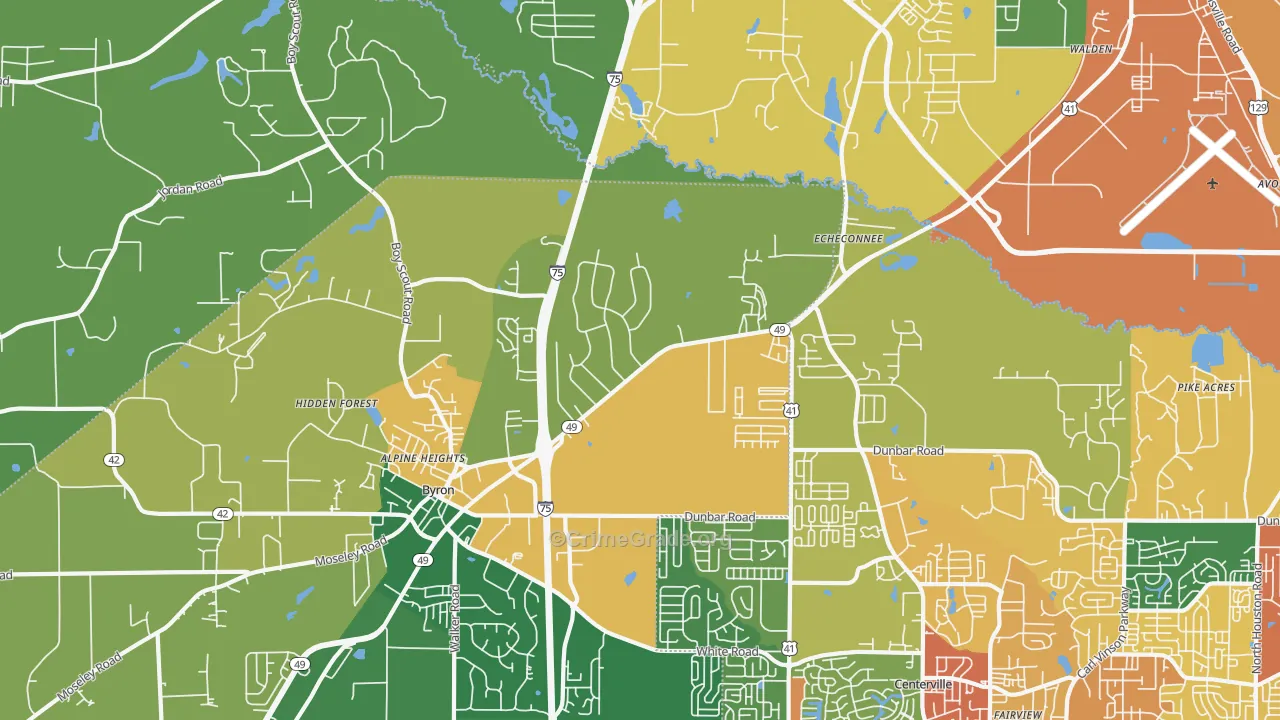 Echeconnee, GA Map of Assault Rates