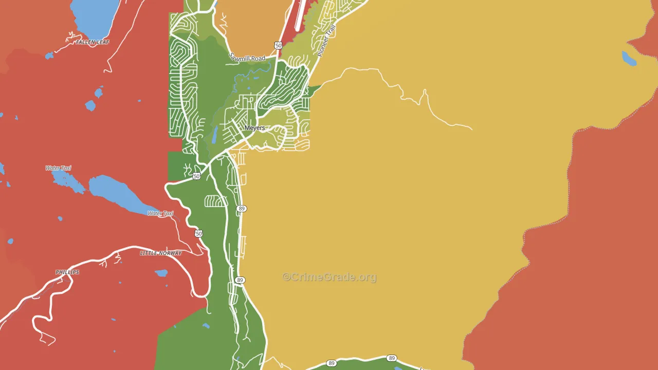 Echo Lake, CA Map of Assault Rates