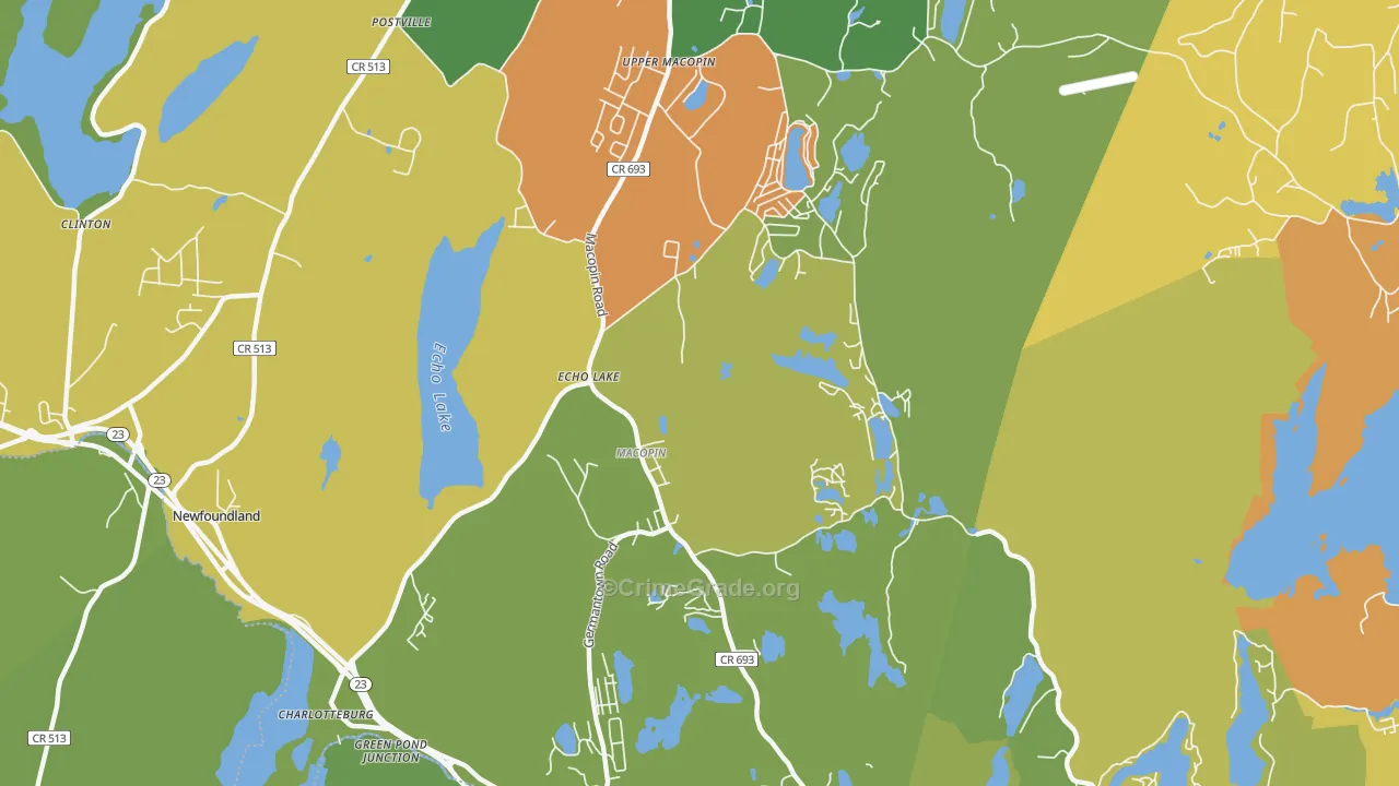 Echo Lake, NJ Map of Assault Rates