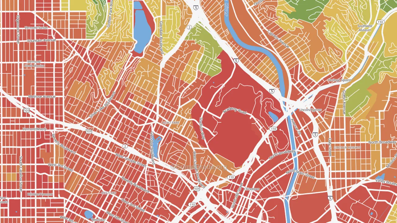 Echo Park, Los Angeles, CA Map of Assault Rates