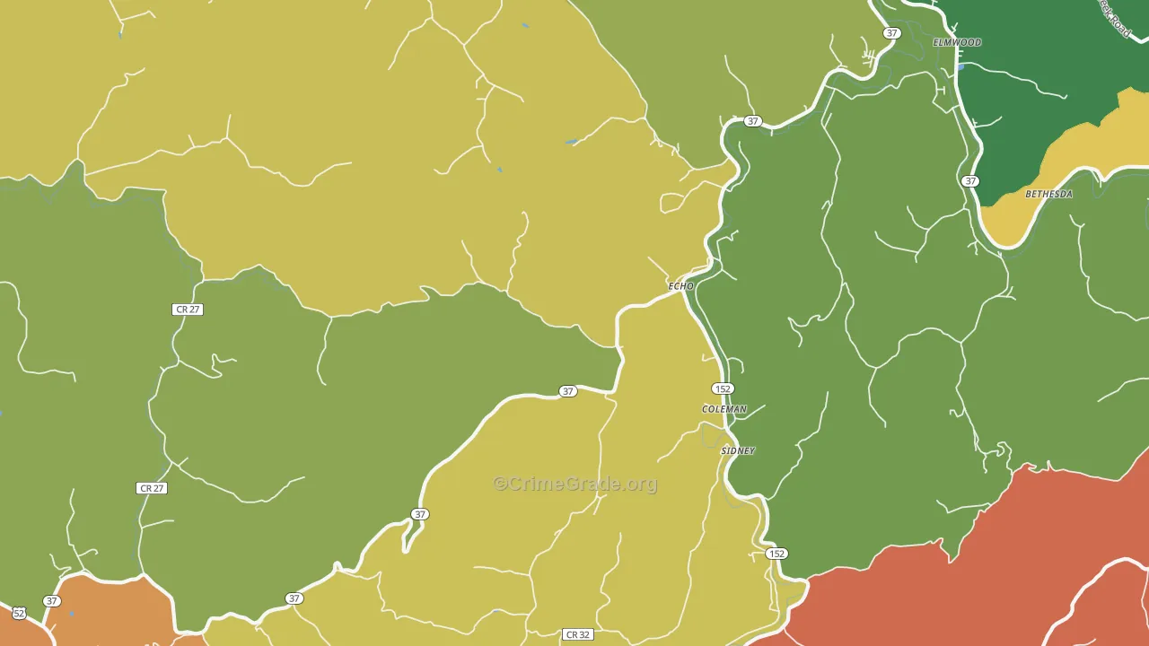 Echo, WV Map of Assault Rates
