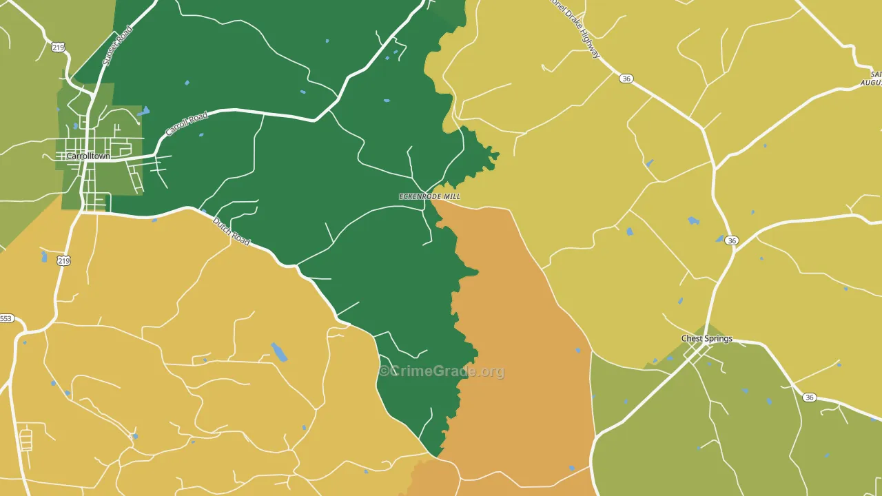 Eckenrode Mill, PA Map of Assault Rates