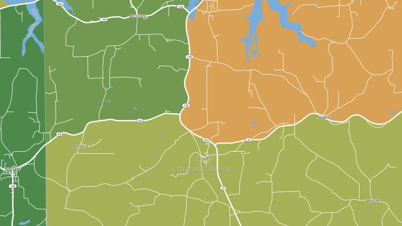 Eckerty, IN Map of Assault Rates