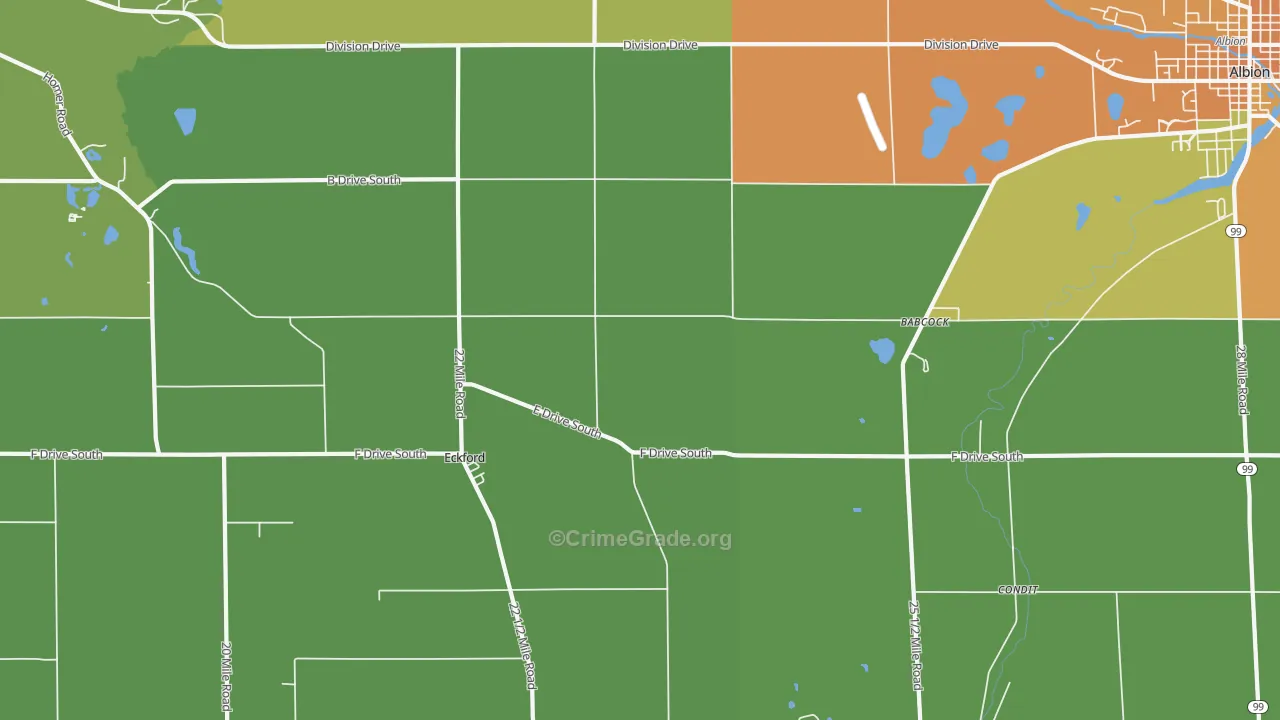 Eckford, MI Map of Assault Rates