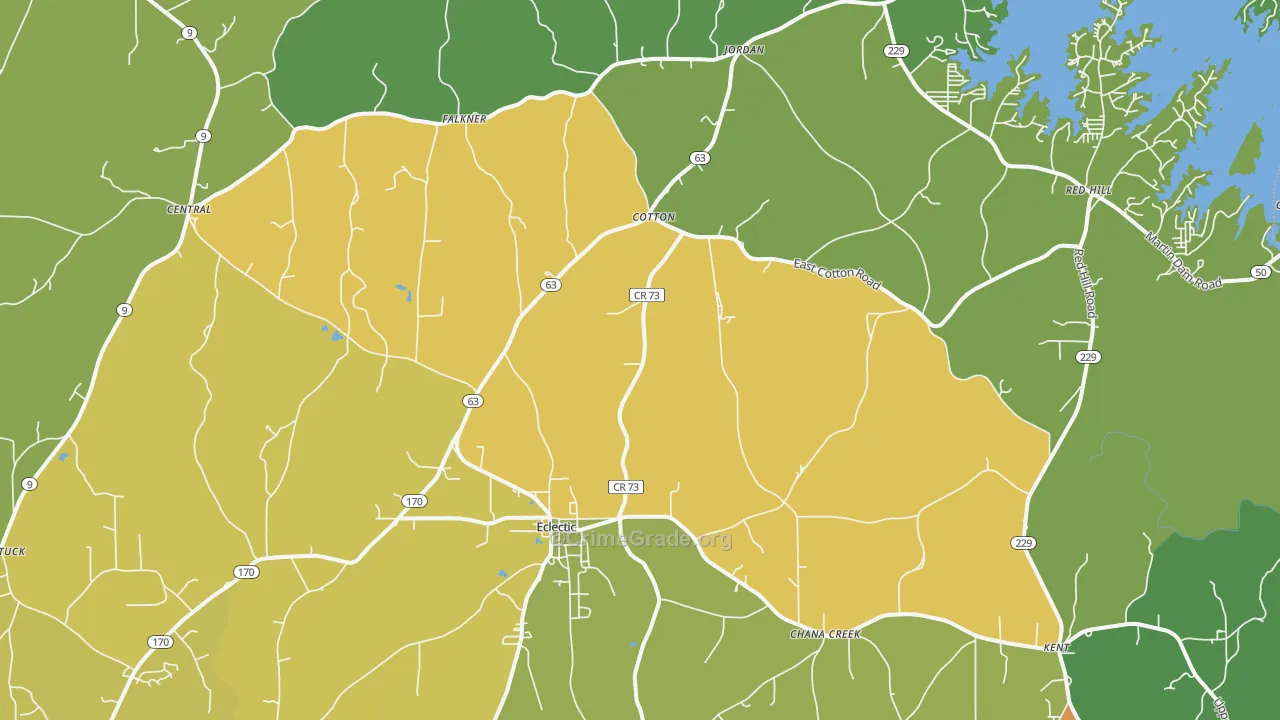 Eclectic, AL Map of Assault Rates