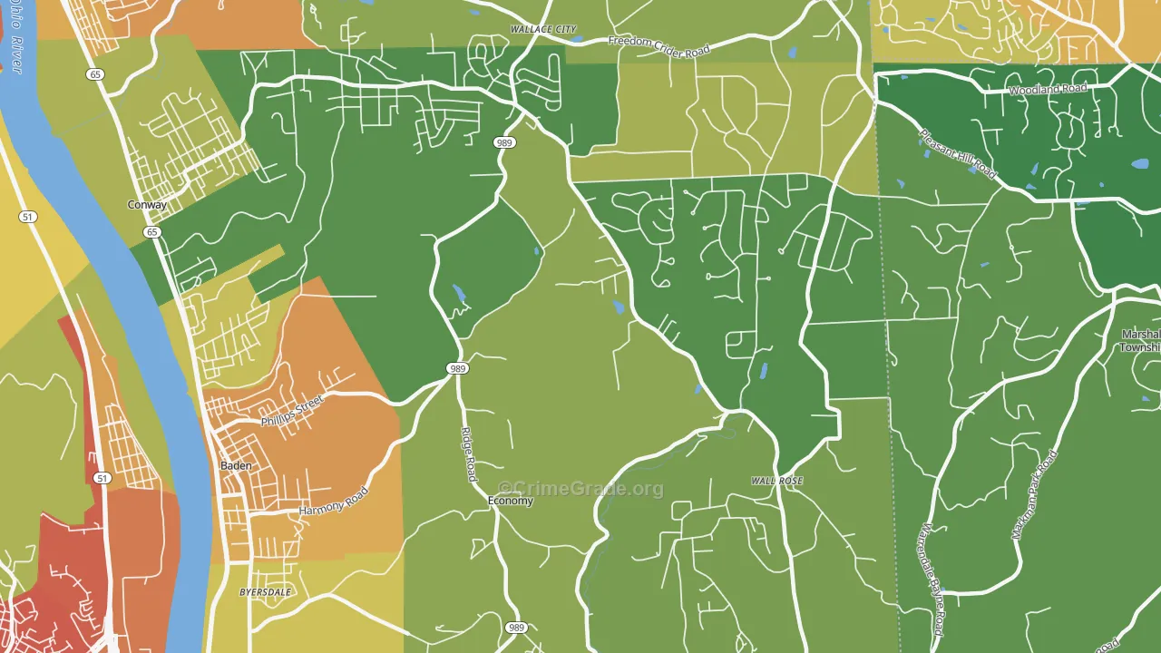 Economy, PA Map of Assault Rates