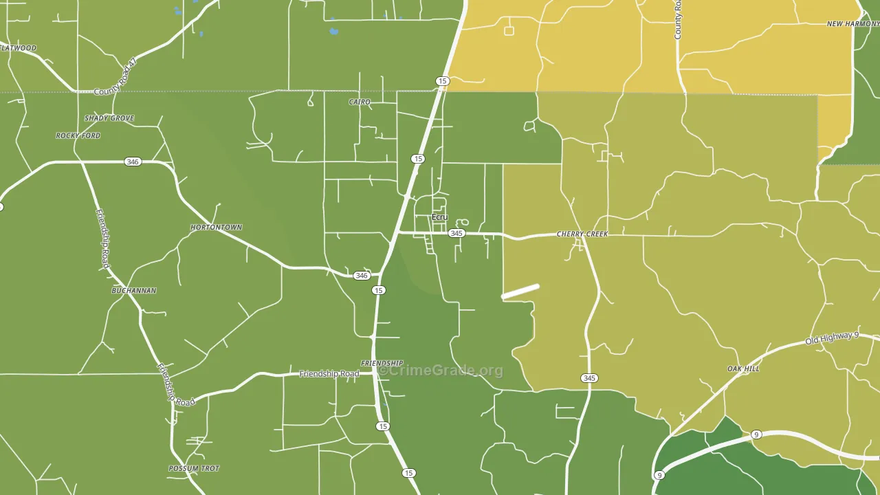 Ecru, MS Map of Assault Rates