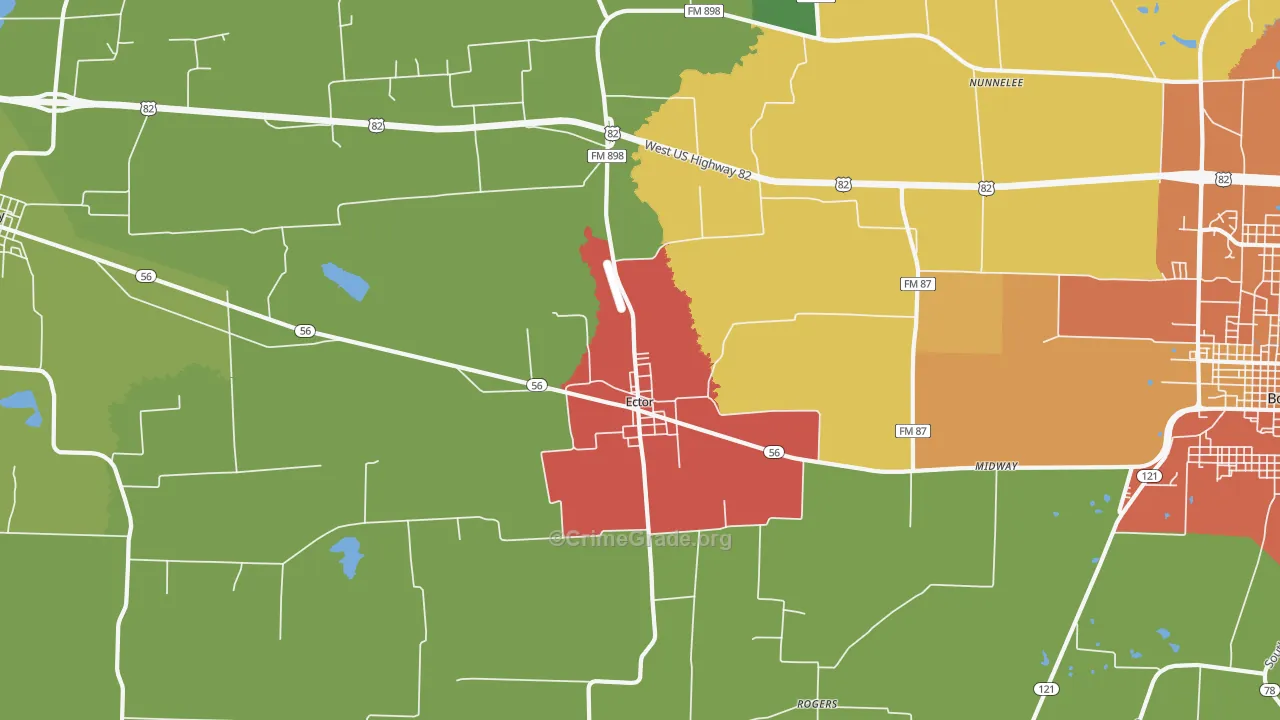 Ector, TX Map of Assault Rates