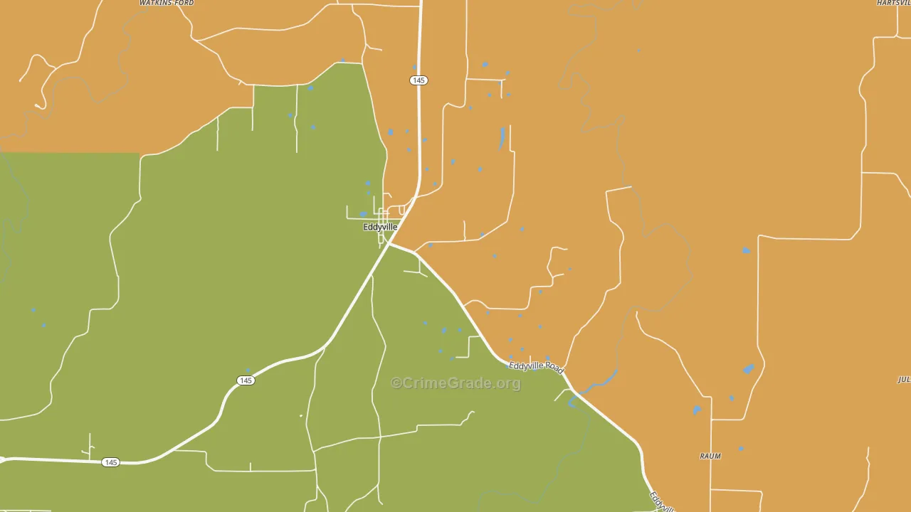 Eddyville, IL Map of Assault Rates