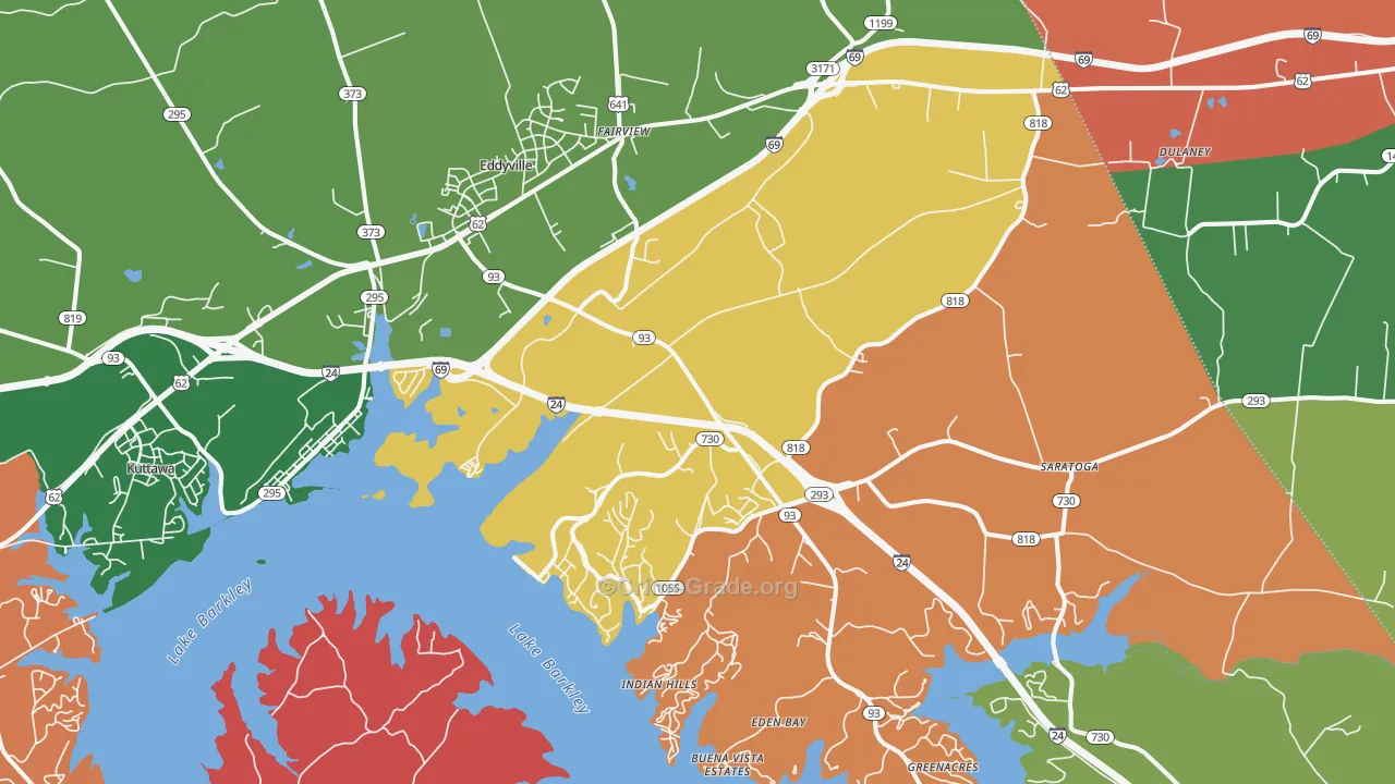 Eddyville, KY Map of Assault Rates