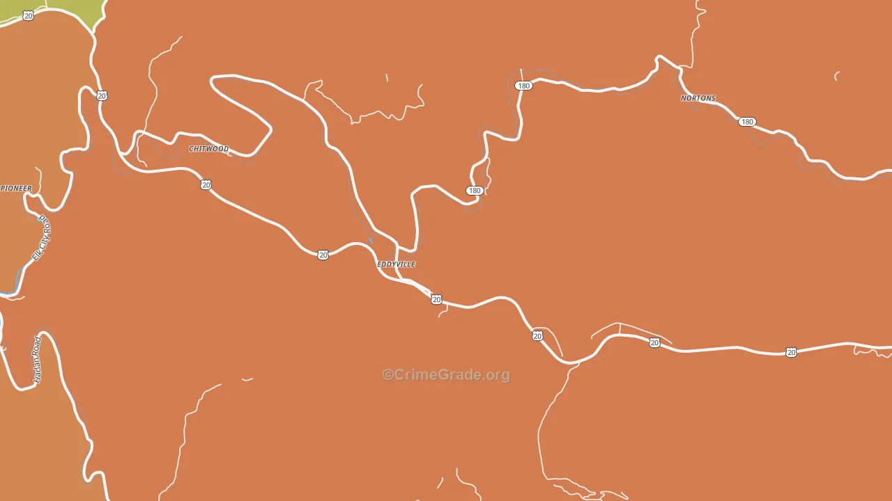 Eddyville, OR Map of Assault Rates