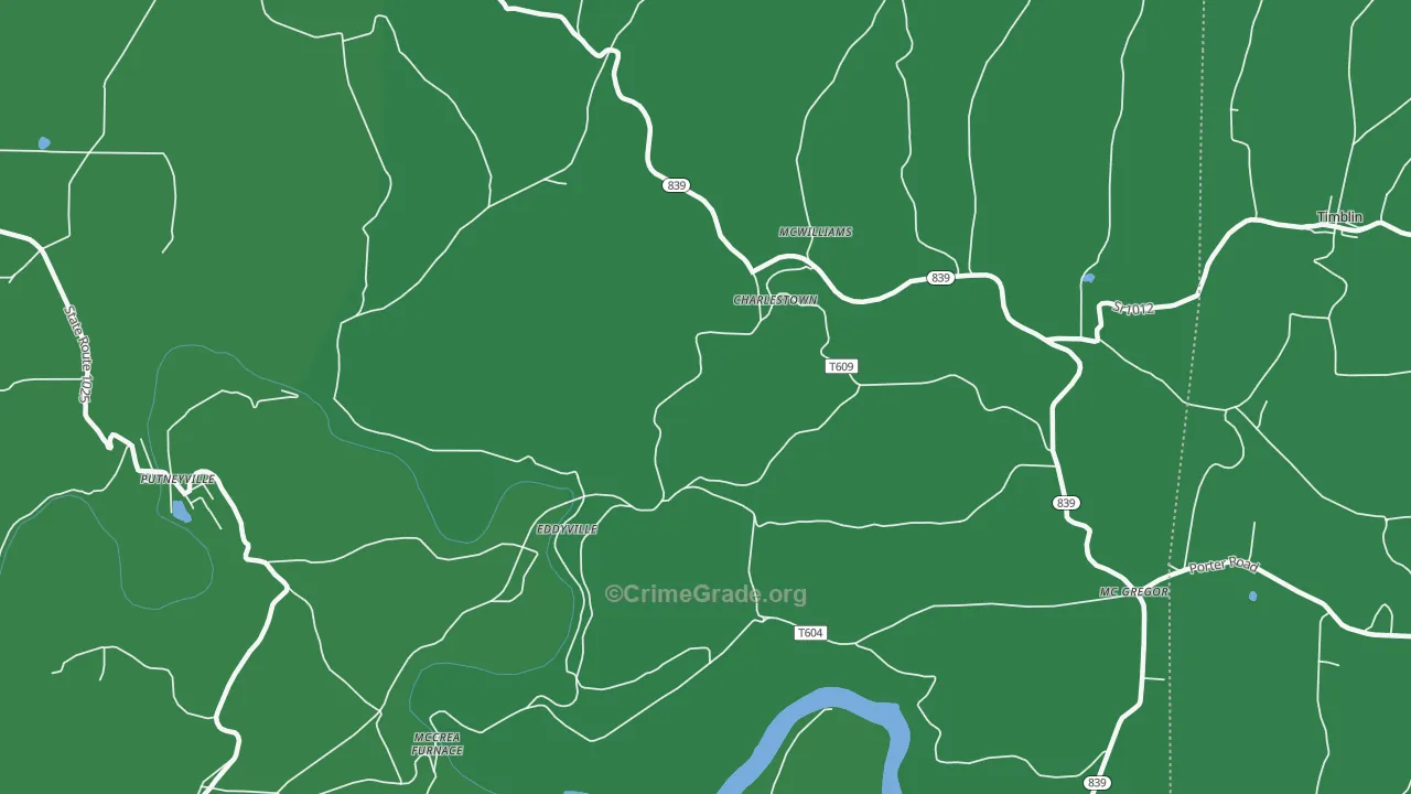 Eddyville, PA Map of Assault Rates