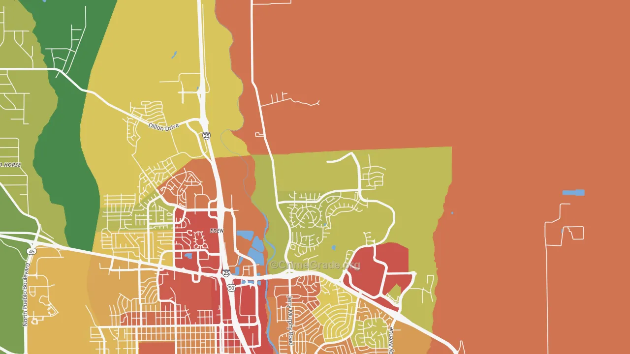 Eden, CO Map of Assault Rates