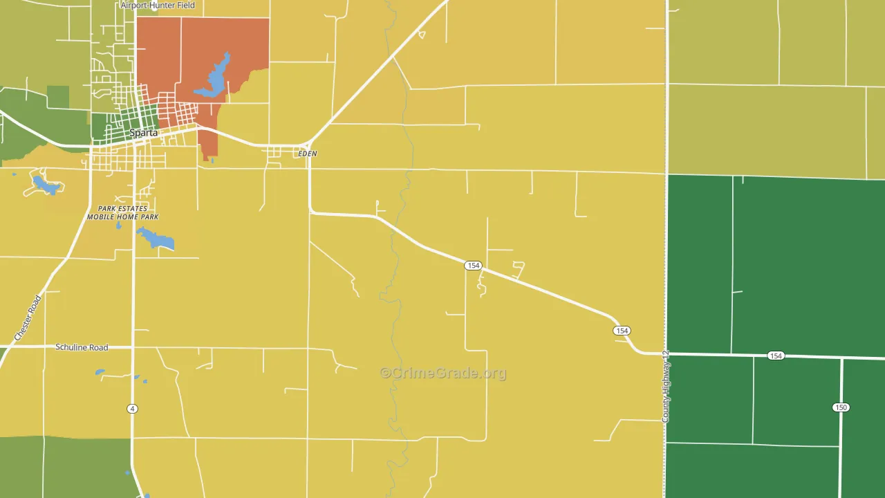 Eden, IL Map of Assault Rates