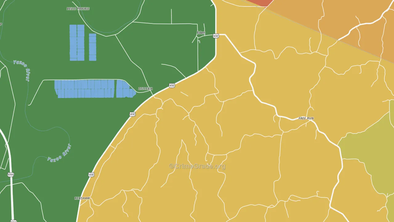 Eden, MS Map of Assault Rates