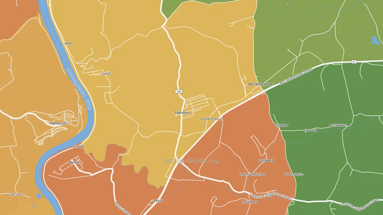 Edenborn, PA Map of Assault Rates