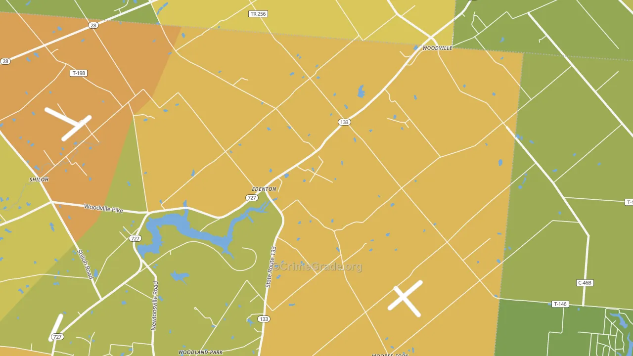 Edenton, OH Map of Assault Rates