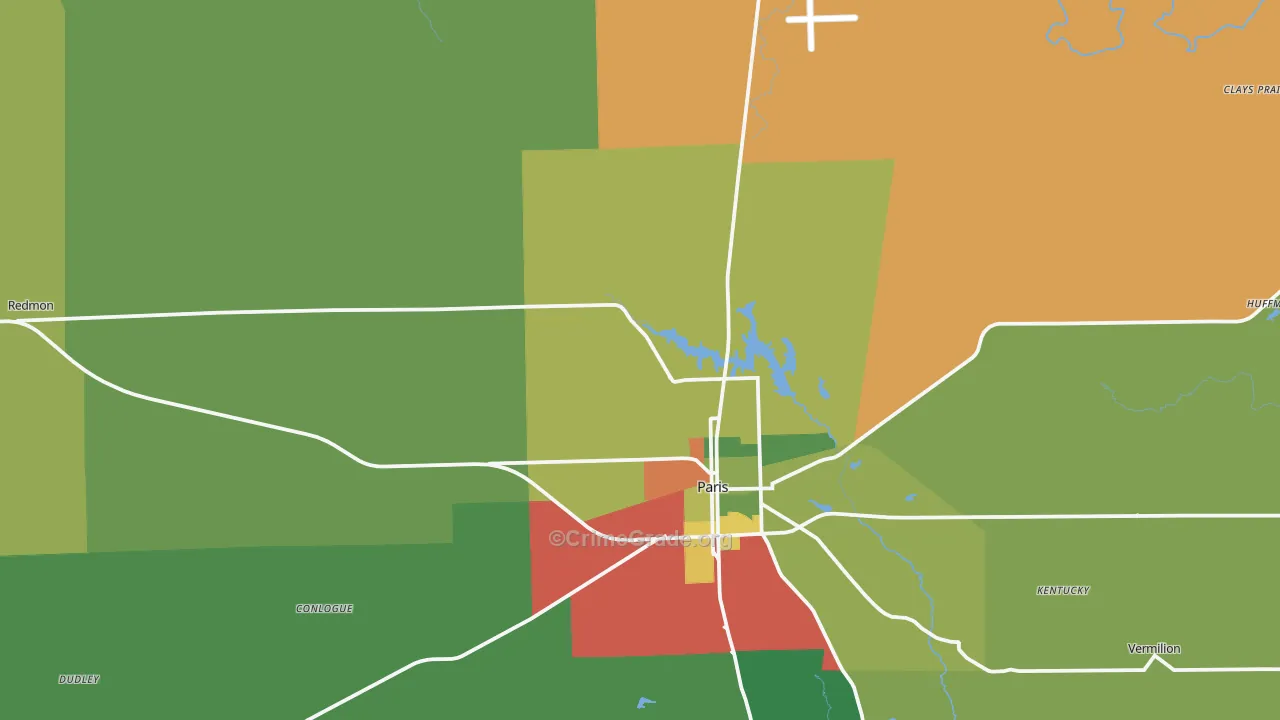 Edgar County, IL Map of Assault Rates