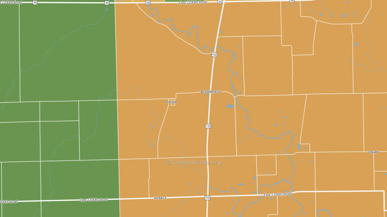 Edgar, IL Map of Assault Rates