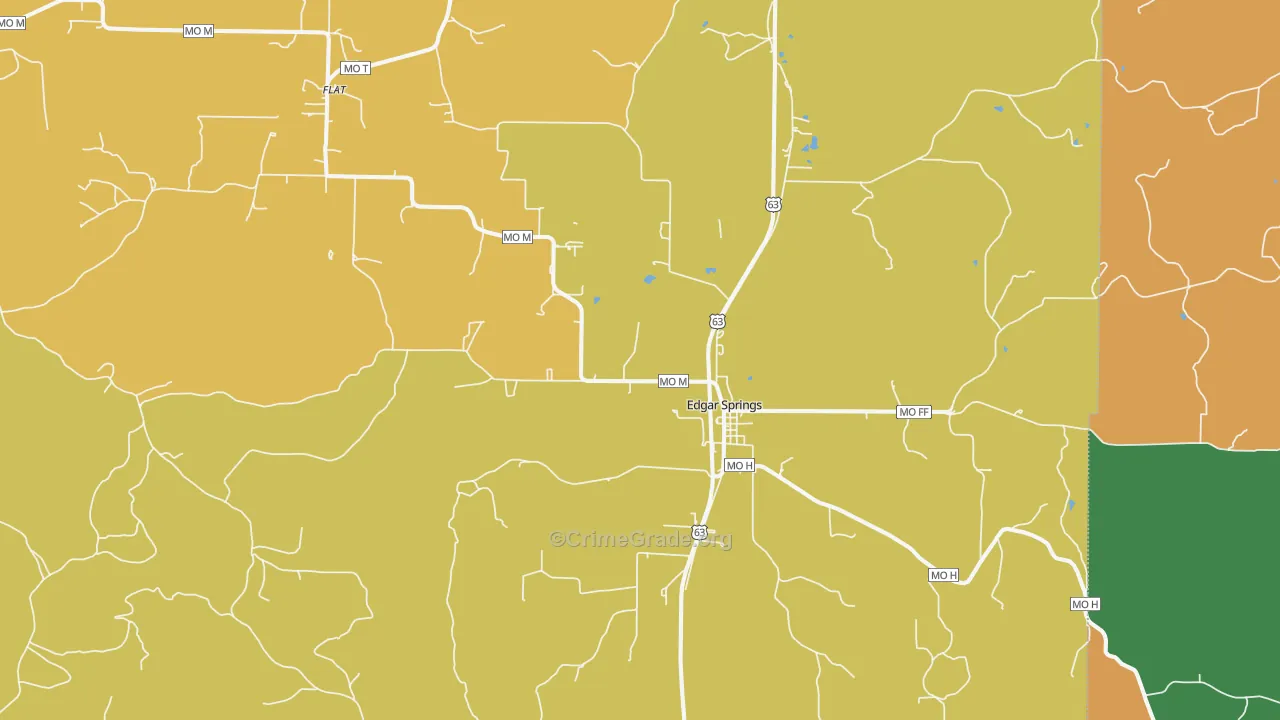 Edgar Springs, MO Map of Assault Rates