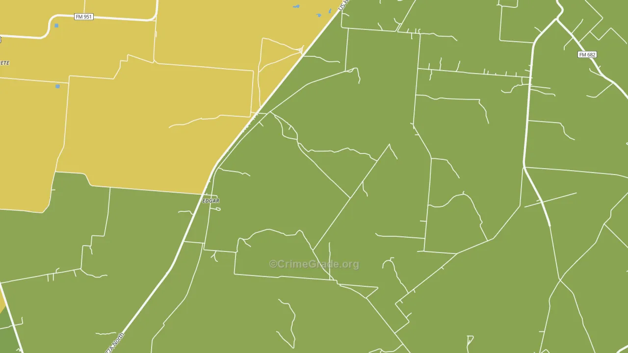 Edgar, TX Map of Assault Rates