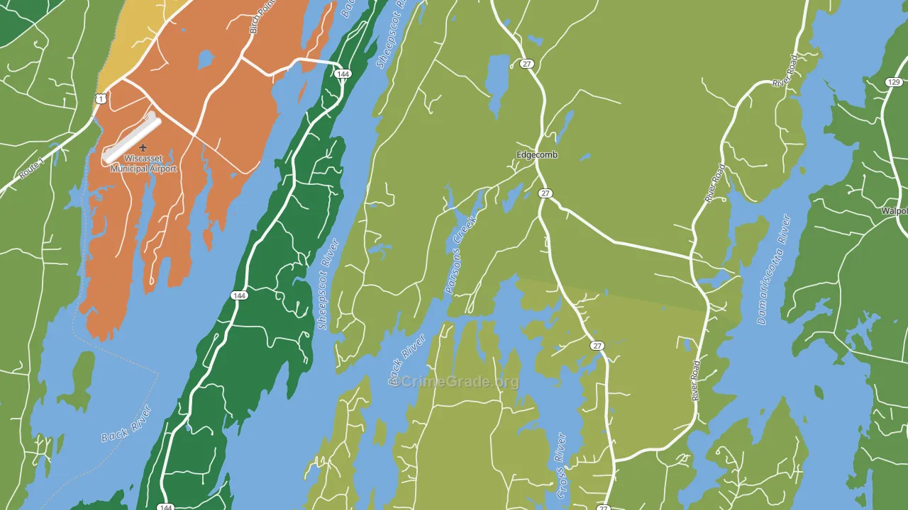 Edgecomb, ME Map of Assault Rates