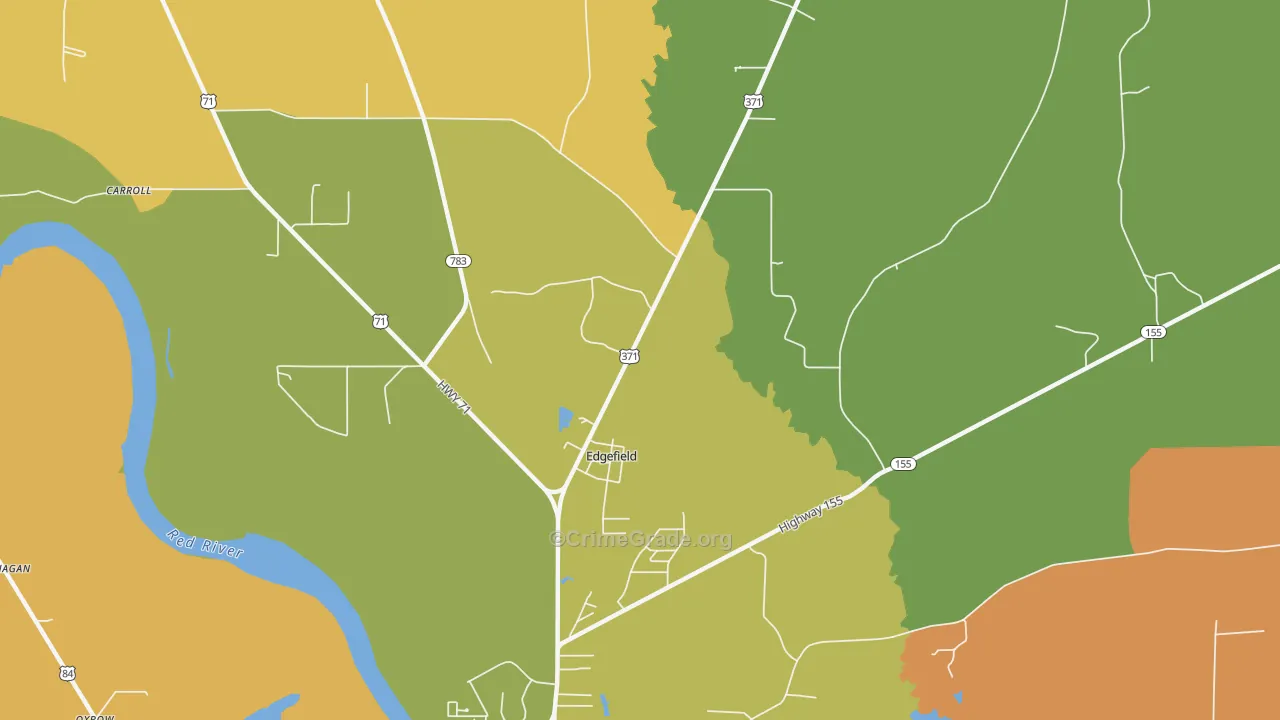 Edgefield, LA Map of Assault Rates