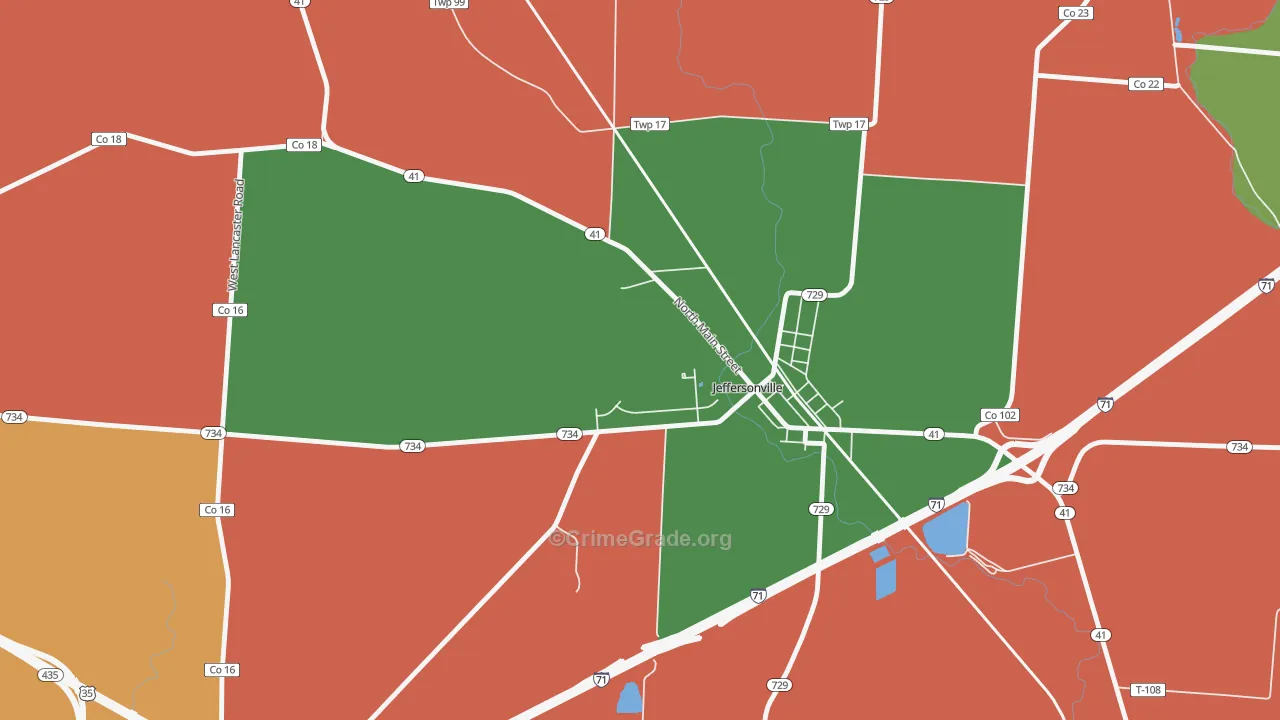 Edgefield, OH Map of Assault Rates