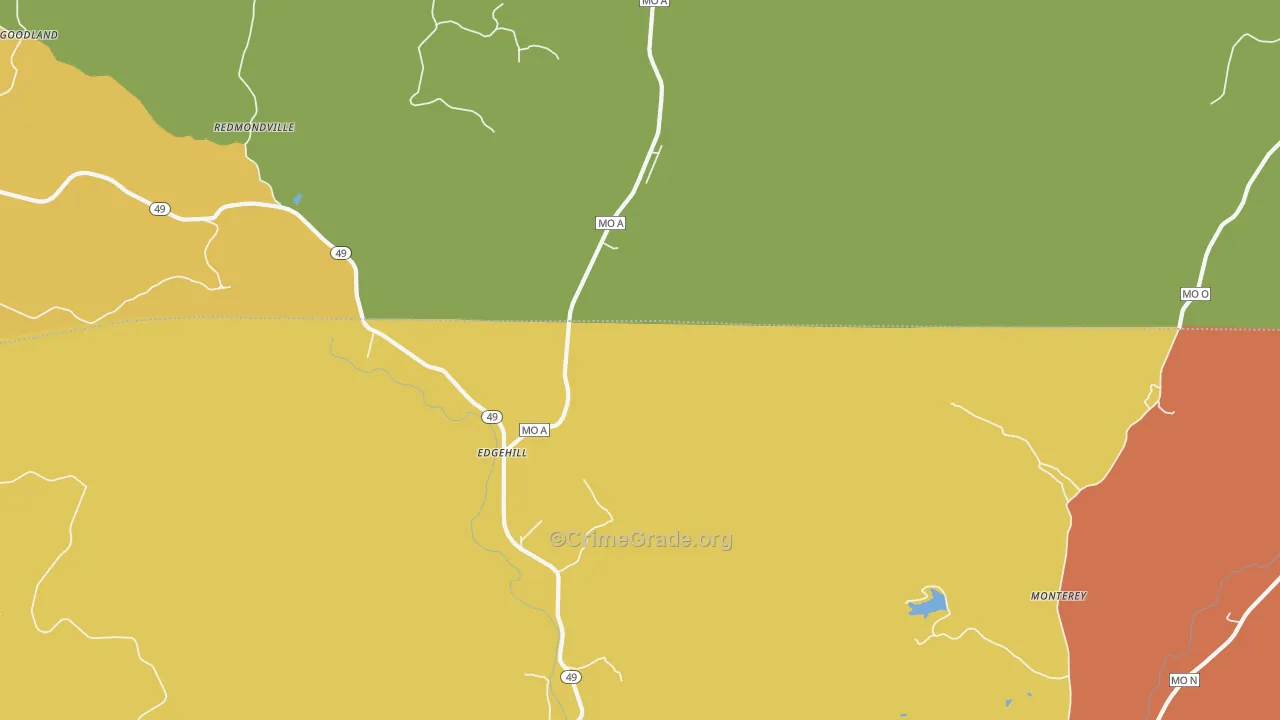 Edgehill, MO Map of Assault Rates