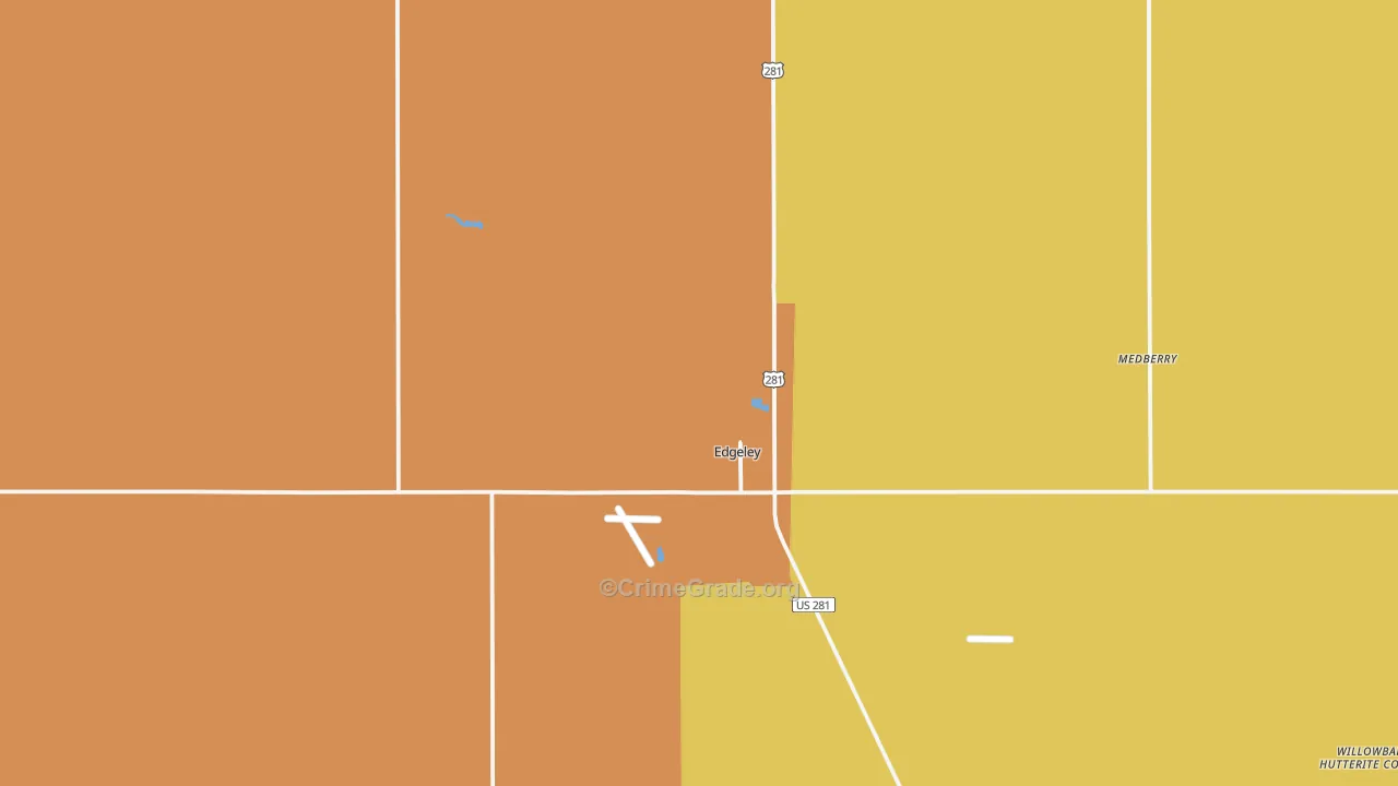 Edgeley, ND Map of Assault Rates