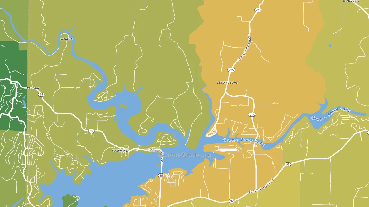 Edgemont, AR Map of Assault Rates