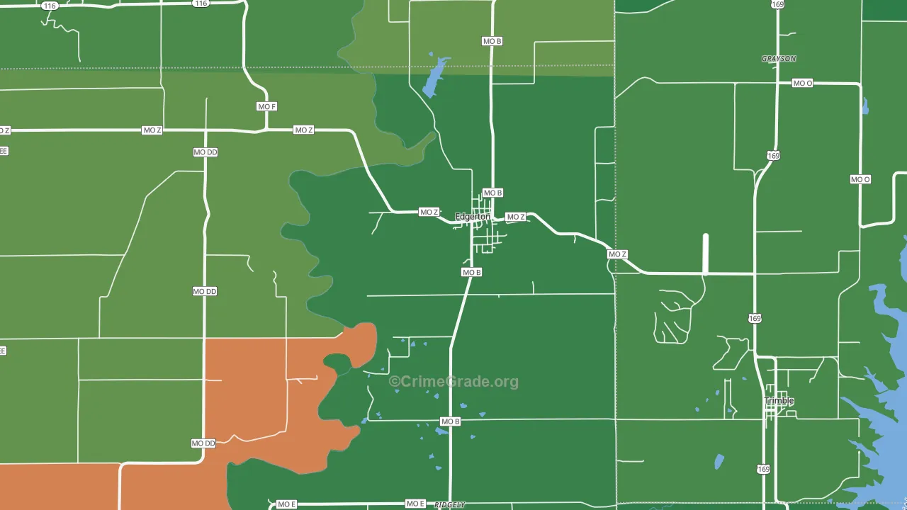 Edgerton, MO Map of Assault Rates