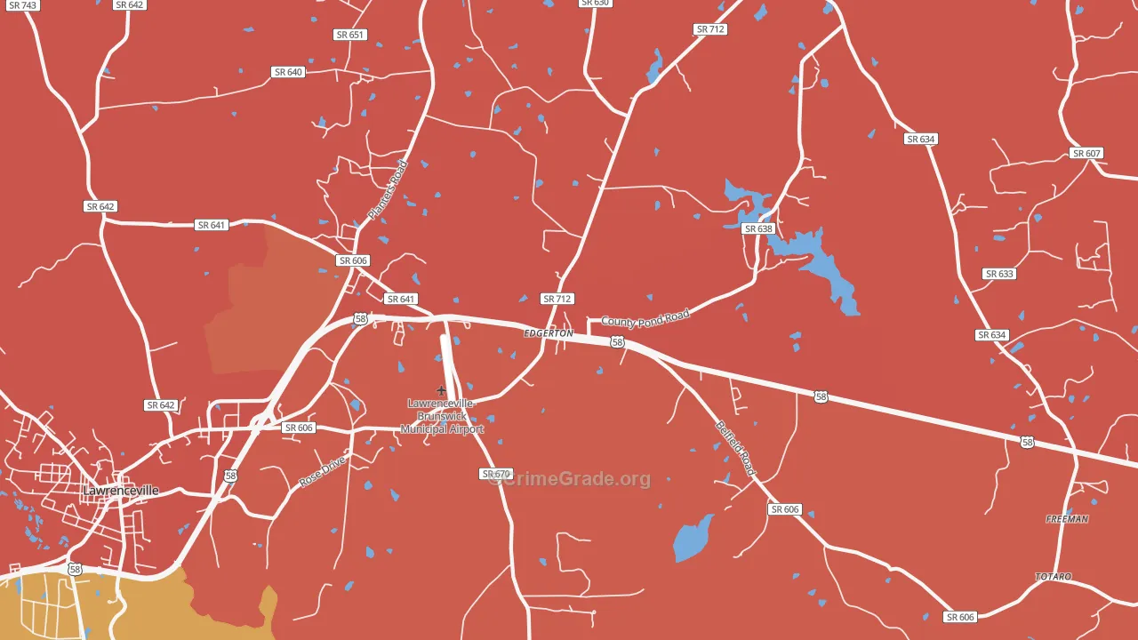 Edgerton, VA Map of Assault Rates