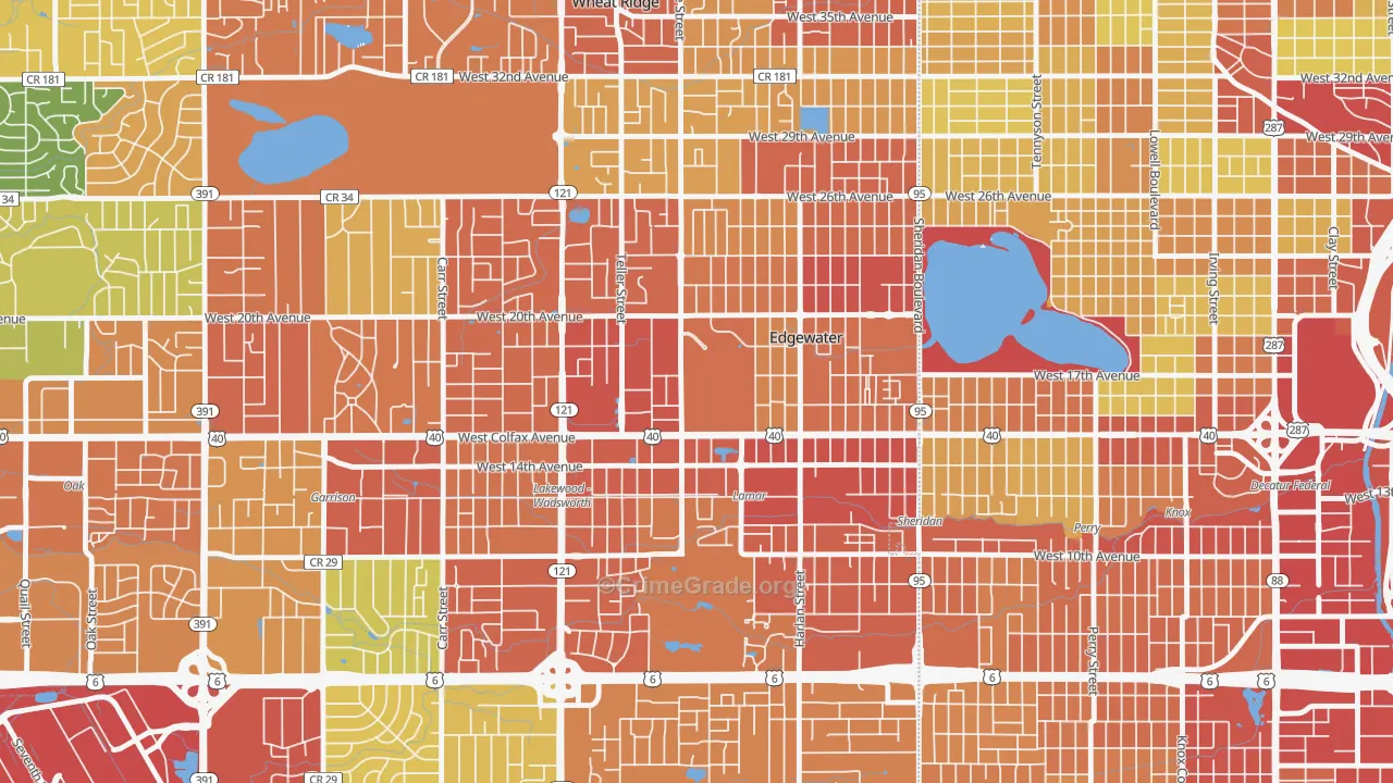 Edgewater, CO Map of Assault Rates