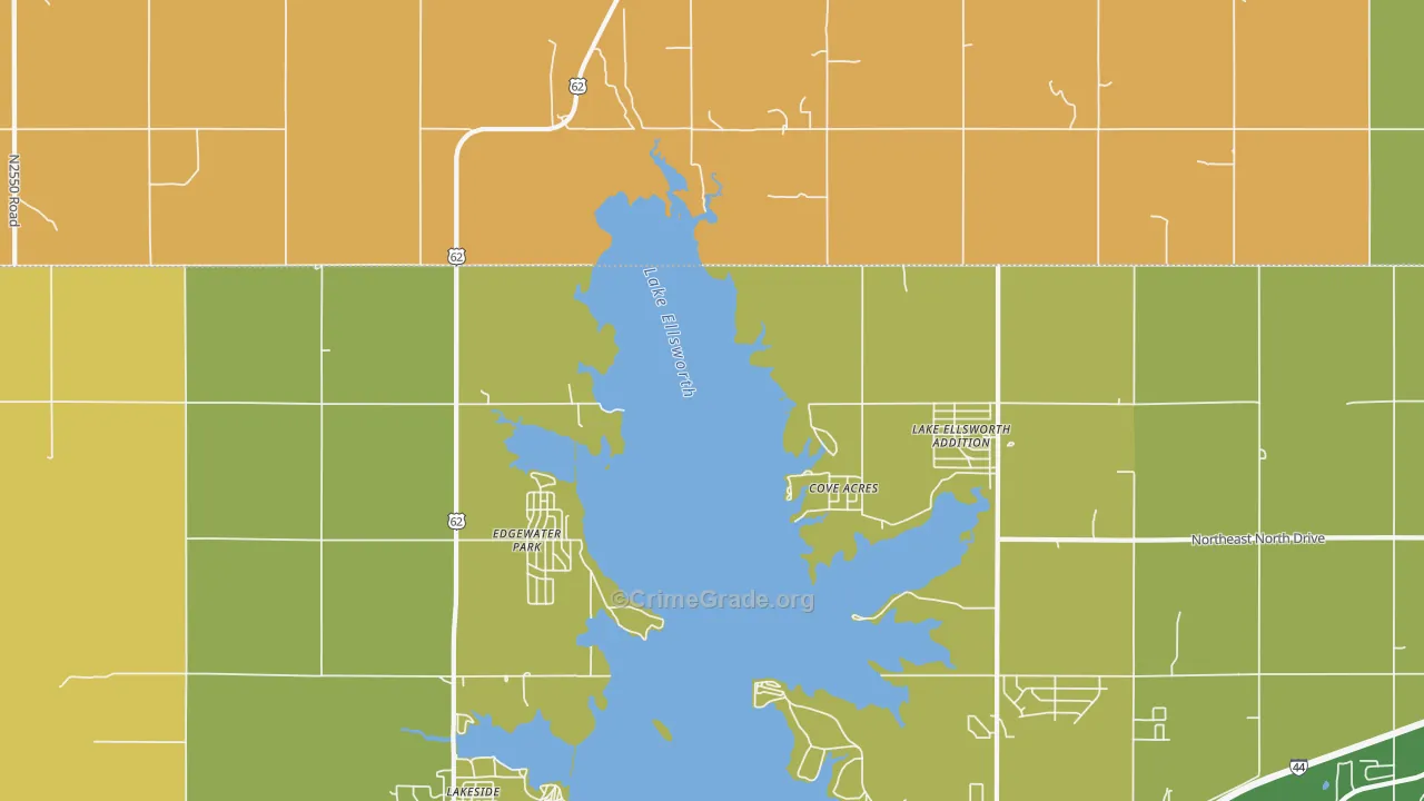 Edgewater Park, OK Map of Assault Rates